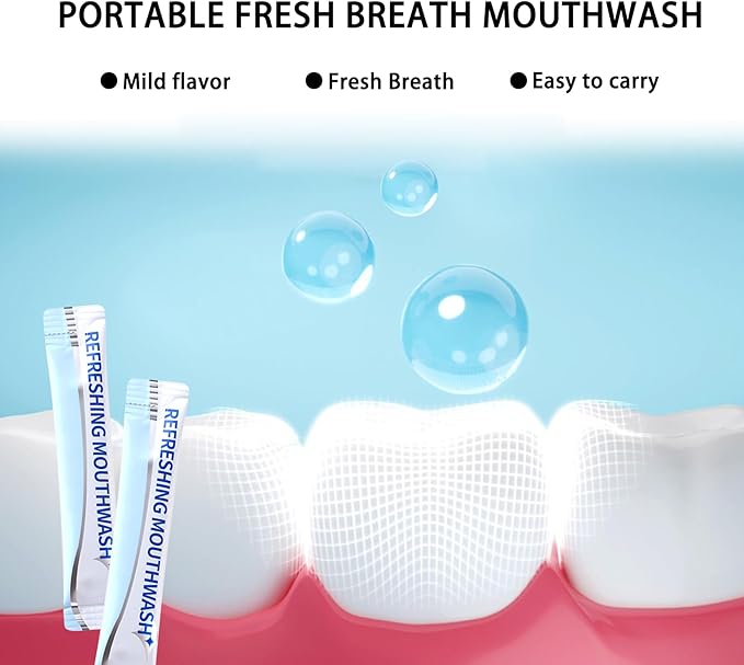 60PCS Travel Size Mouthwash,Portable Mini Mouthwash,Long-Lasting Freshness Travel Mouth Wash for Oral Care A48