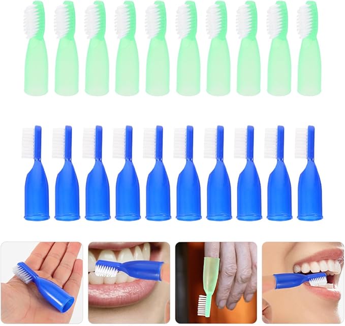 20pcs Mini Finger Toothbrushes Soft Short Handle Detention Use Teeth Cleaning Tools Anti-Self- Dental Brushes for Oral Care