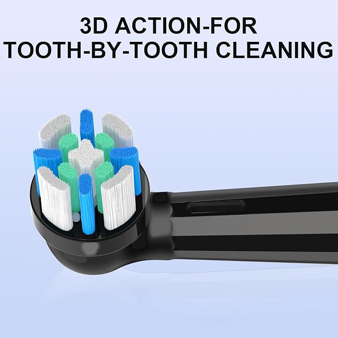IO Replacement Heads Compatible with Oral B IO 2/3/4/5/6/7/8/9/10/Deep Clean Electric Toothbrushes, Brush Heads Compatible with Oral B IO with Medium Bristles (12 Black)