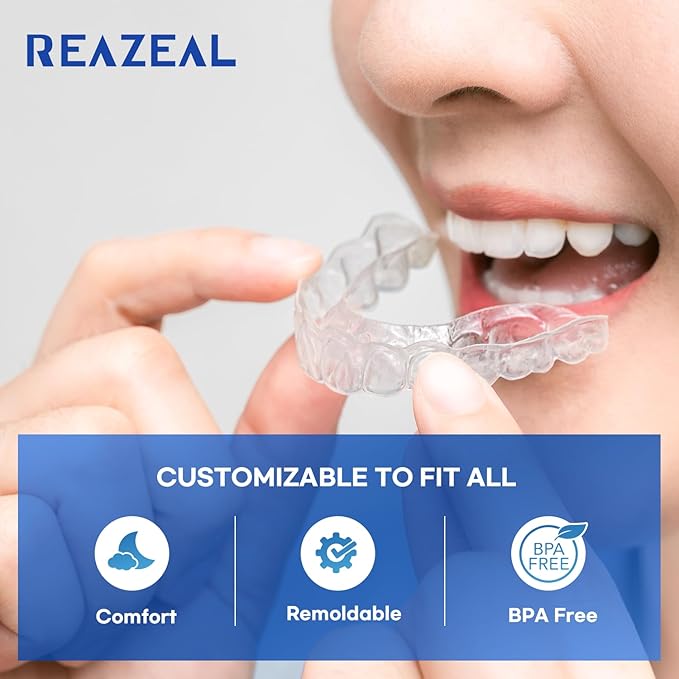 Mouth Guard for Grinding Teeth at Night: Moldable Dental Guard for Sleeping - Nighttime Protection for Teeth 4 Pack