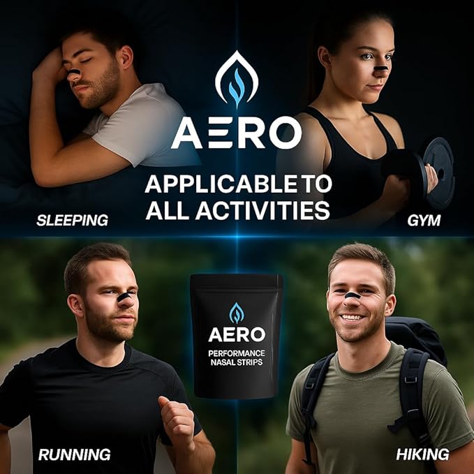 Performance Nasal Strips for Breathing (90 Count) - Oil & Sweat Proof Adhesive - Athletic Nasal Strips for Snoring & Sleeping - Black, Wide Body, Universal Fit, Extra Strength
