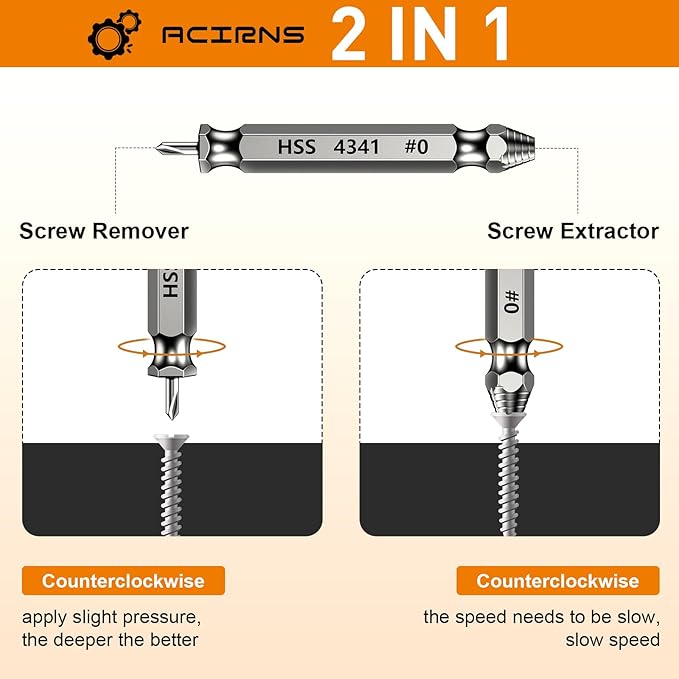 Gifts for Men,9 Pcs Damaged Screw Extractor Set,White Elephant Gifts for Adults Dad,Christmas Stocking Stuffers for Adults Men Him,Cool Stuff Gadgets for Removing Stripped Broken Screws (white)