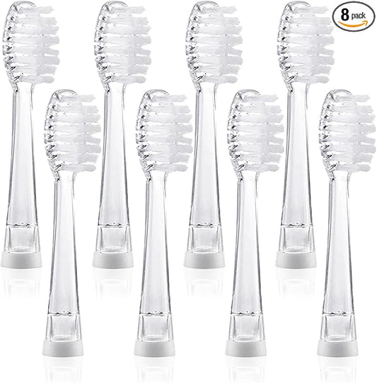 SEAGO Toothbrush Replacement Heads - SG977 SG513 - SEAGO Kids Toothbrushes Heads for Toddlers - Compatible with seago Electric Toothbrushes Kids (White, 8-Pack)