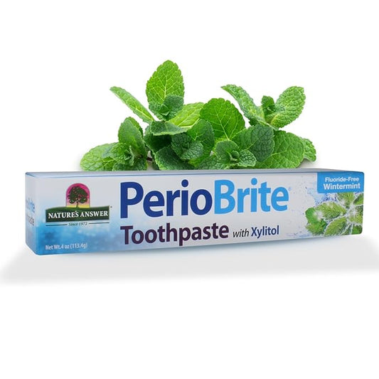 Nature's Answer Periobrite Natural Whitening Toothpaste | Soothes & Refreshes | Gluten-Free, Flouride-Free Soy-Free & Vegetarian | Not Tested On Animals | No Artificial Sweeteners 4oz (3 Pack)
