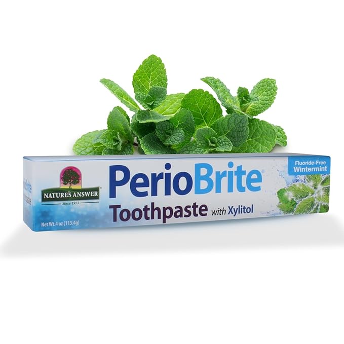 Nature's Answer Periobrite Whitening Toothpaste | Soothes & Refreshes | Gluten-Free, Flouride-Free Soy-Free & Vegetarian | Not Tested On Animals | No Artificial Sweeteners 4oz (2 Pack)