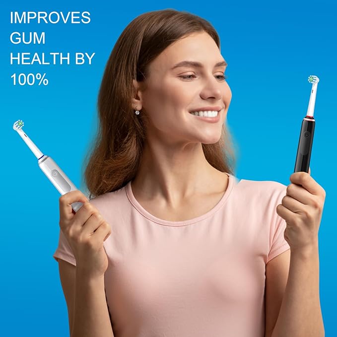 Replacement Toothbrush Heads for Oral B Pro 1000 Replacement Heads,Braun Replacement Brush Heads Refill Compatible with Genius X,Smart 1500,Pro 5000,8 Count,Black