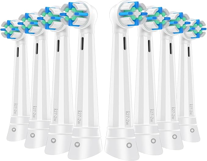 IO Replacement Heads Compatible with Oral b iO 2/3/4/5/6/7/8/9/10/Deep Clean Electric Toothbrush, Brush Heads Compatible with Oral b iO for Teeth Clean (8 White)