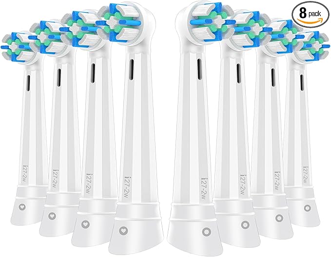 IO Replacement Heads Compatible with Oral b iO 2/3/4/5/6/7/8/9/10/Deep Clean Electric Toothbrush, Brush Heads Compatible with Oral b iO for Teeth Clean (8 White)