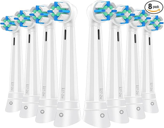 IO Replacement Heads Compatible with Oral b iO 2/3/4/5/6/7/8/9/10/Deep Clean Electric Toothbrush, Brush Heads Compatible with Oral b iO for Teeth Clean (8 White)