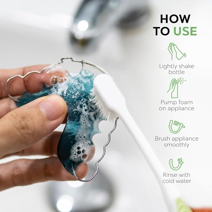BILHygenix™ Foam Retainer Cleaner & Denture Cleaner | Fast-Acting Dental Appliance Cleaner for Retainers, Dentures, and Removable Veneers | Cleans, Brightens, and Freshens Breath | Brighter Image Lab