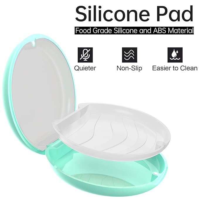 Retainer Case, Slim Aligner Case Compatible with Invisalign, Cute Retainer Box with Silicone Pads, Mint Green