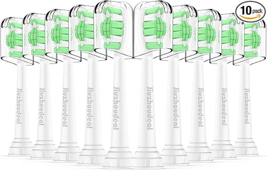 Replacement Heads for Philips Sonicare Toothbrush, Replacement Brush Heads Compatible with Phillips Sonicare Electric Toothbrush, 10-Pack, White