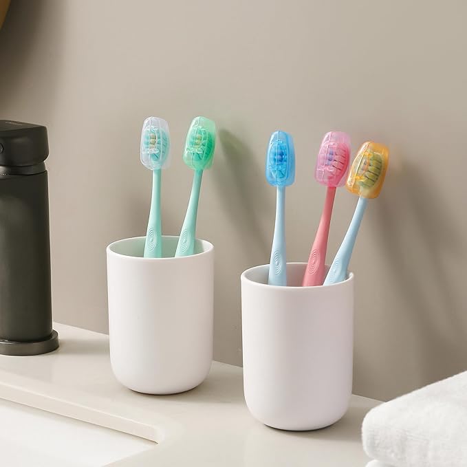 Muslish 100 Pack Toothbrush Covers, Universal Fit for Electric and Manual Brushes, Reusable Travel & Home Protectors (Bulk Value) - Multicolor