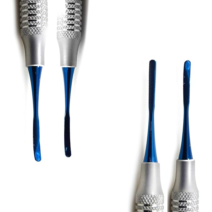 MEDSPO Professional Dental Instruments Osteotome Periotome Luxating Elevator Implant | Orthodontic PDL Teeth | Surgical Root Extraction (Titanium Coated Tips Sinus Lift PPAEL & PPAELA Set Of 2)