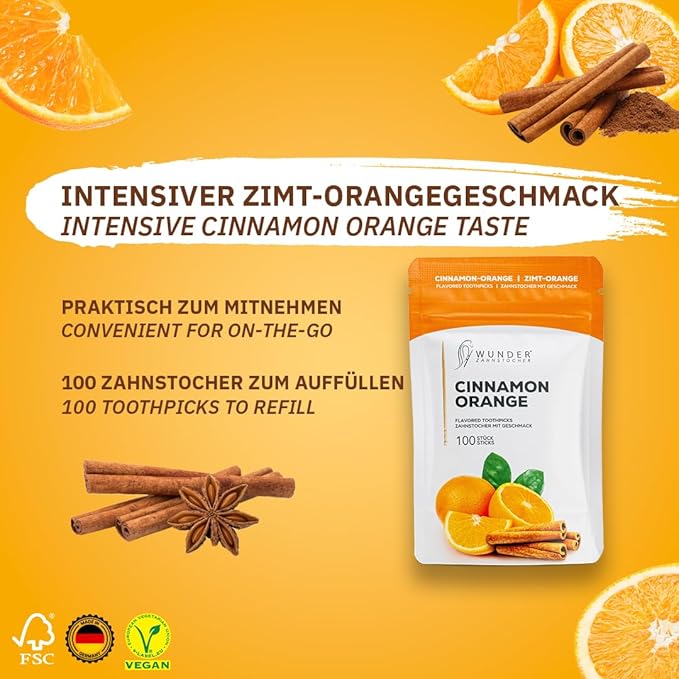 Wonder Toothpick - Flavored Toothpicks - Infused with Natural Flavors for Long-Lasting Freshness - Portable & Convenient - 100 picks