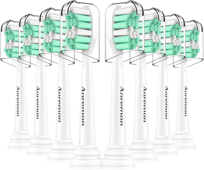Aoremon Replacement Heads for Sonicare - Toothbrush Heads Compatible with Philips Sonicare Snap-on Electric Toothbrush (White),8 Pcs