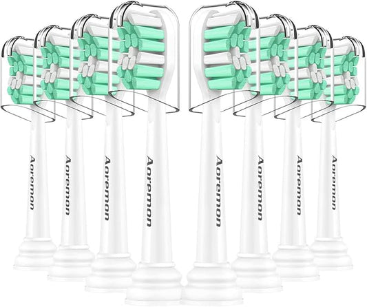 Aoremon Replacement Heads for Sonicare - Toothbrush Heads Compatible with Philips Sonicare Snap-on Electric Toothbrush (White),8 Pcs