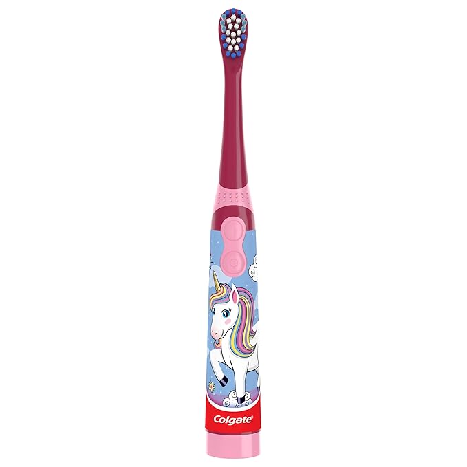 Colgate Kids Battery Powered Toothbrush, Unicorn, Extra Soft Toothbrush, Ages 3 and Up, 12 Pack