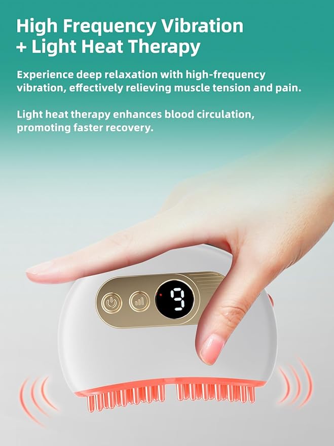 TMJ Relief Products Jaw, TMJ Relief Massager, Vibration and Heating, Ergonomic Multi-Needle Design TMJ Massage Tool, Effective Jaw & Neck Pain, Grinding and Clenching Teeth Relief, White