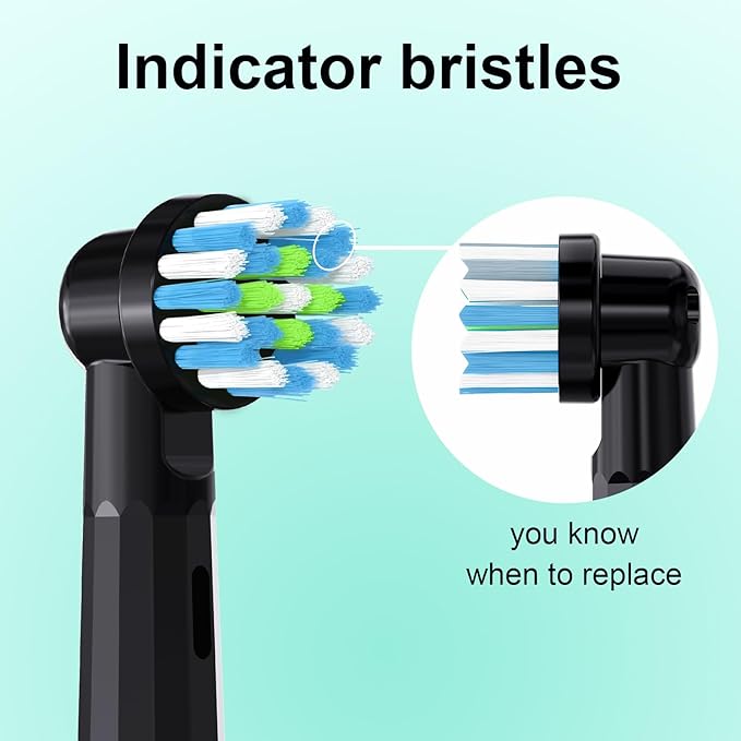 8 Count Replacement Toothbrush Heads Compatible with Braun Oral b 7000/Pro 1000/9600/ 5000/3000/8000/Genius and Smart Electric Toothbrush, Black/White