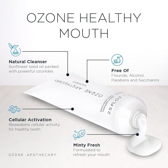 Toothpaste Ozone Oil Infused Toothpaste Flouride Free for Promoting Healthy Mouth | Ozonated Oral Care