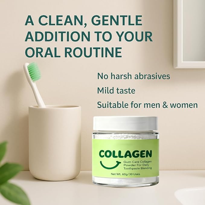 Collagen Smile Strengthening Collagen Powder – Daily Gumline Support for Healthy Gums & Teeth – Mineral-Infused Collagen Formula, 60 g (1)