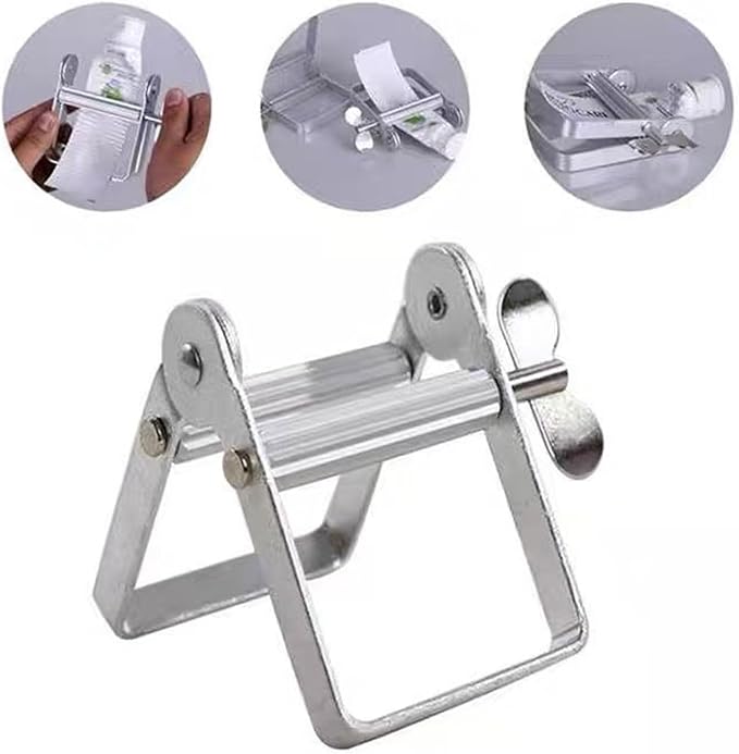 2PCS Stainless Steel Toothpaste Squeezer Tube Wringer for Toothpaste,Paint,Ointments,Creams,Hair Salon,Waste-Free Squeezer