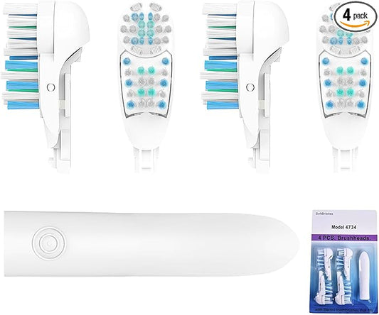 4X Spin Sensitive Toothbrush Dual Clean Cross Replacements Attachments Brush Heads Refill Accessories Compatible with Oral B 4732 3733 4734 Rotating Power Toothbrush Heads & Crisscross Bristles