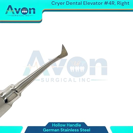 Root and Tooth Extraction Dental Cryer Elevator Pick, Sharp Angled Tip, Color-Coded Handle Ends | Autoclave-Safe German Stainless Steel Dental Instruments (2, #4L+#4R Cryer - Set)
