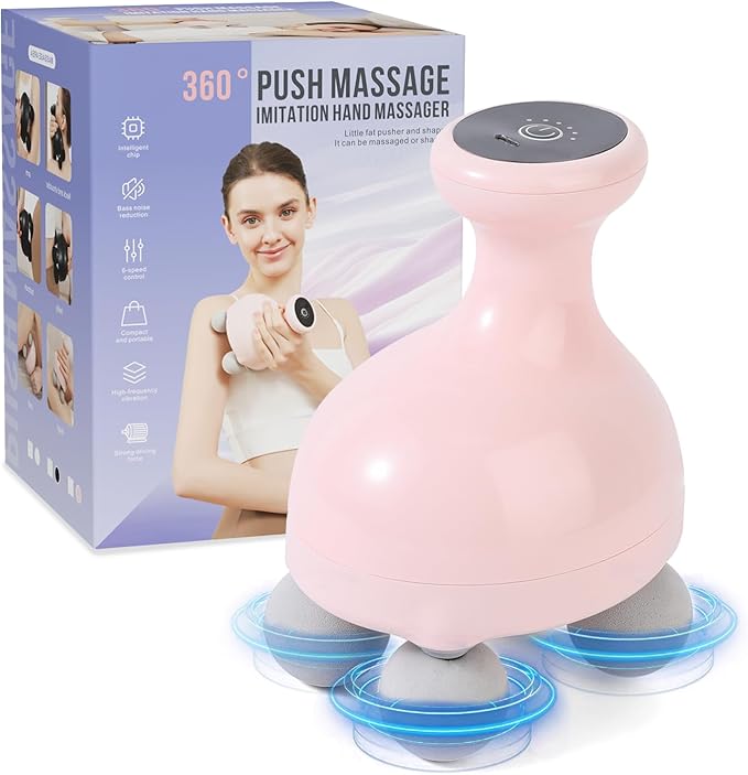 DEITY 4 Heads Handheld Massage Gun Deep Tissue, Electric Body Massager, Percussion Muscle Massager for Easing Shoulder and Back Tension, with Reverse Thrust Function, Gift for Families Friends