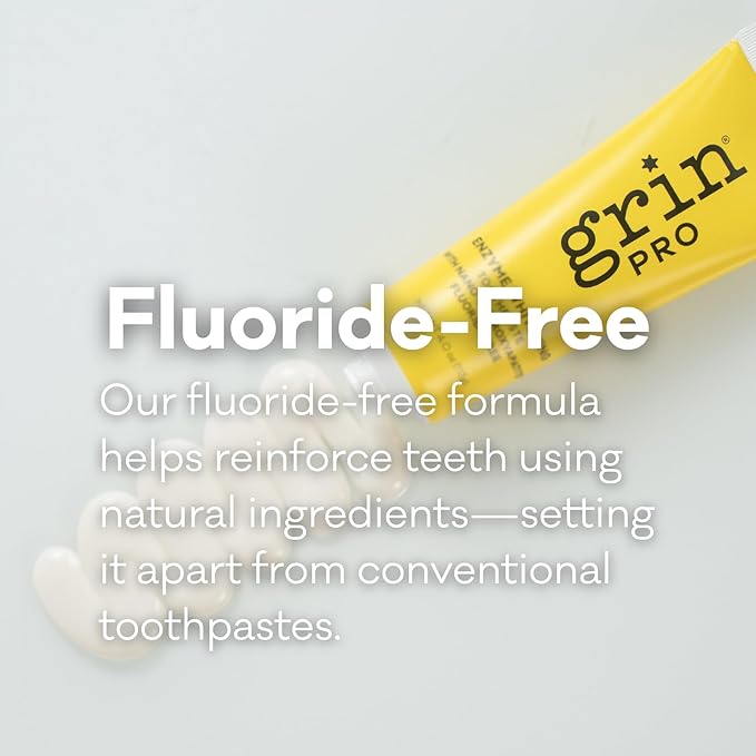 Grin Pro Enzyme Whitening with Nano Hydroxyapatite Toothpaste, Fluoride Free, Reduce Plaque Biofilms, Promoting Cleaner, Whiter Teeth, 113g Natural Ingredients New Zealand Manufactured