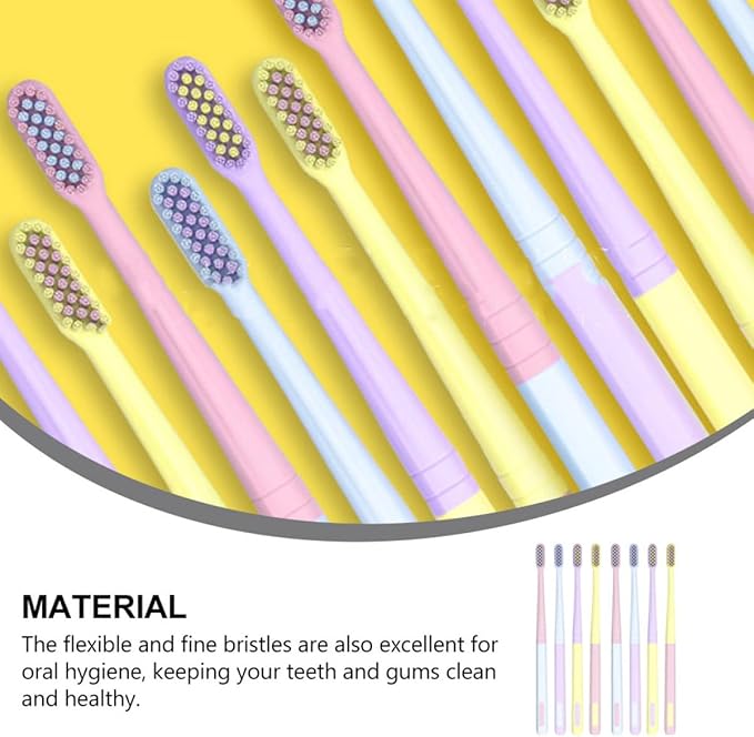 8pcs Adult Toothbrushes Small Head Soft Bristles Flexible Gum Care Family Toothbrush Set for Home and Travel