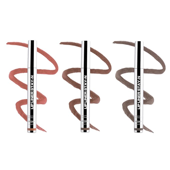 Sacheu Lip Liner STAY-N Peel Off Lip Stain — Long Lasting Matte Lip Tattoo Transfer Proof Lipstain Infused with Hyaluronic Acid & Vitamin E for All Skin Types — Vegan & Cruelty-Free, Deep Bundle