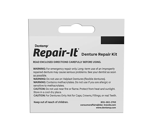 Dentemp Repair Kit - Repair-It Advanced Formula Denture Repair Kit - Repairs Broken Dentures, Mends Cracks and Replace Loose Teeth