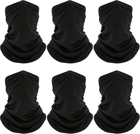 6 Pack Neck Gaiter, UV Protection Cooling Breathable Face Mask, Hiking Scarf for Men Women