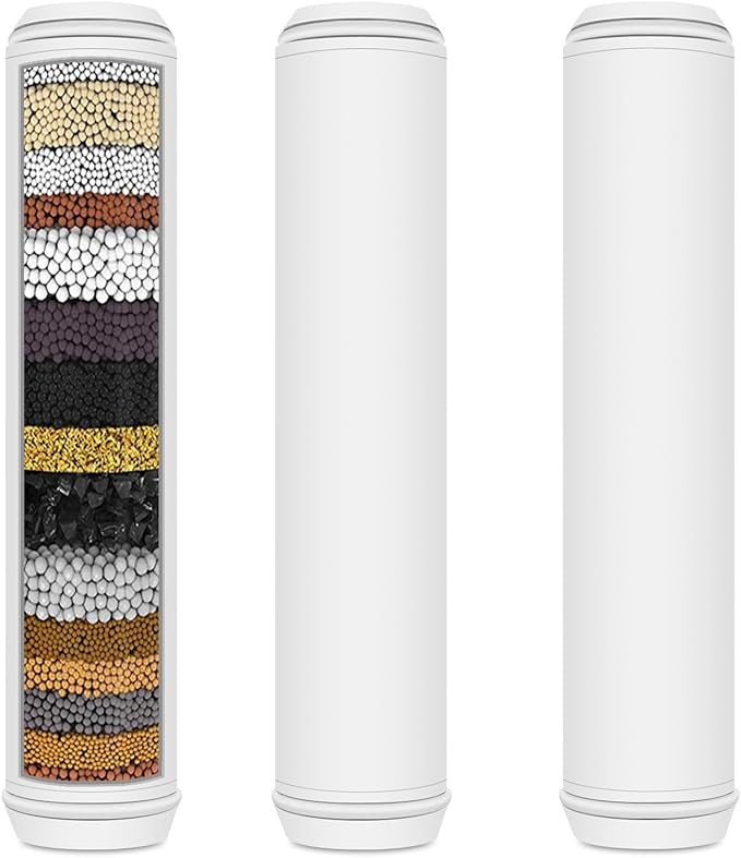 AWO 3 PACK Replacement Shower Filter Cartridge Compatible for PWERAN and for Fitespot Handheld Showerhead,Multi Stage Shower Filtration Systems for Hard Water Reduces Chlorine and Harmful Substance