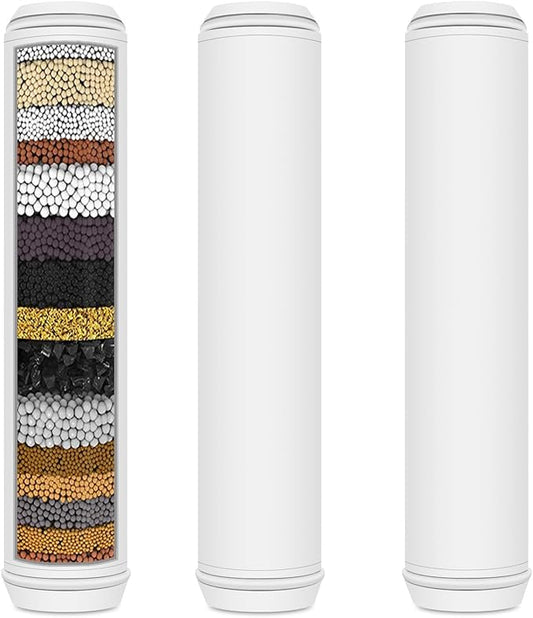 AWO 3 PACK Replacement Shower Filter Cartridge Compatible for PWERAN and for Fitespot Handheld Showerhead,Multi Stage Shower Filtration Systems for Hard Water Reduces Chlorine and Harmful Substance