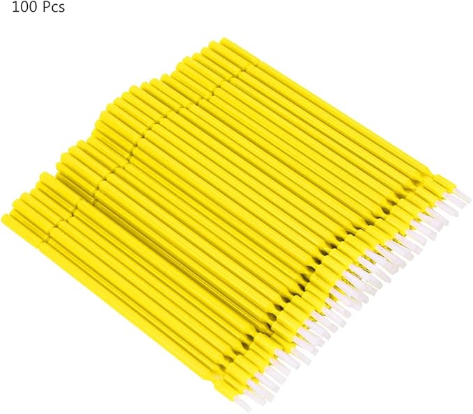 Garosa Yellow 200 Count Interdental Brushes Disposable Micro Applicator Sticks Cleaning Tools for Oral