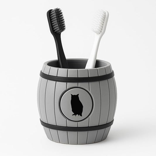 Toothbrush Holder for Bathroom – Hygienic Quick-Drying Barrel Organizer for Toothbrushes & Toothpaste, Food-Grade Plastic, Modern Countertop Storage