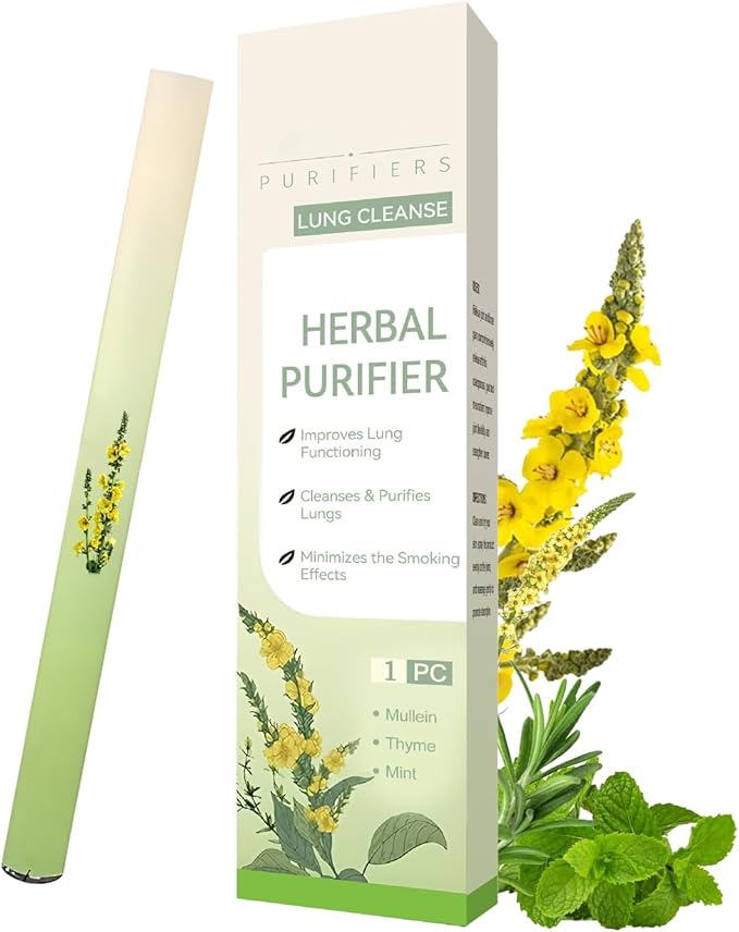 Mullein Diffuser Pen Upgraded with Extracts of Mullein, Thyme and Mint for Cleansing Lungs, Improving Breathing and Oral Air Freshening 600 Uses, 1 Stick, 1 Pack