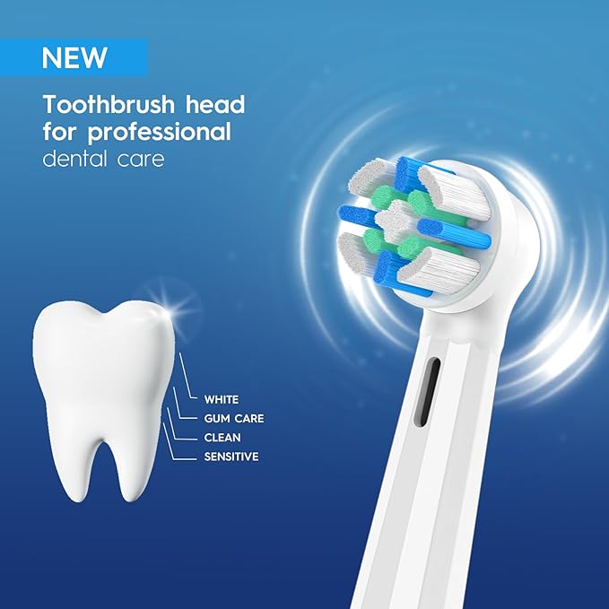 iO Replacement Heads Compatible with Oral B iO 2/3/4/5/6/7/8/9/10/Deep Clean Series Electric Toothbrush, IO Toothbrush Heads, Brush Heads with Medium-Hard bristles Care Your Teeth (8 White)