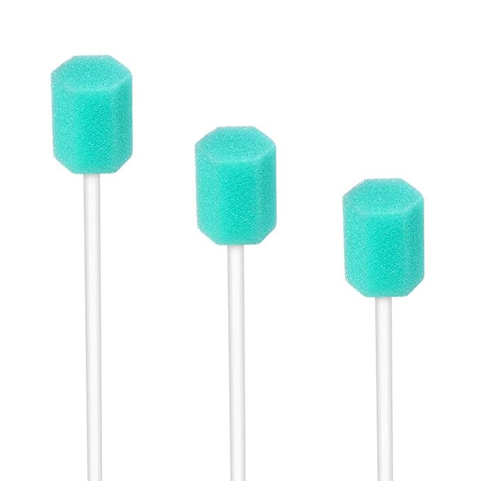 (50 Pack) Disposable Oral Swabs, Sterile Dental Sponge Swabsticks Unflavored for Mouth & Gum Cleaning