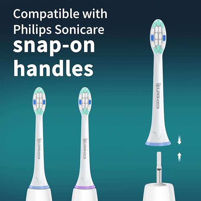 Replacement Heads for Philips Sonicare, Brush Head Compatible with Phillips Sonicare Toothbrush Snap-on Handles, 8 Pack