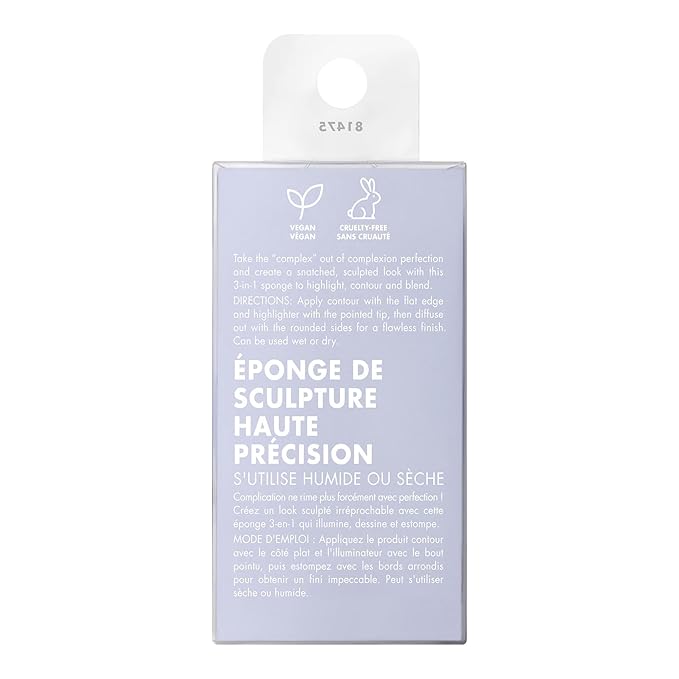 e.l.f. Precision Sculpting Sponge, 3-in-1 Sponge For Contouring & Blending To A Smooth Finish, Great For Cream & Powder Formulas, Vegan & Cruelty-Free