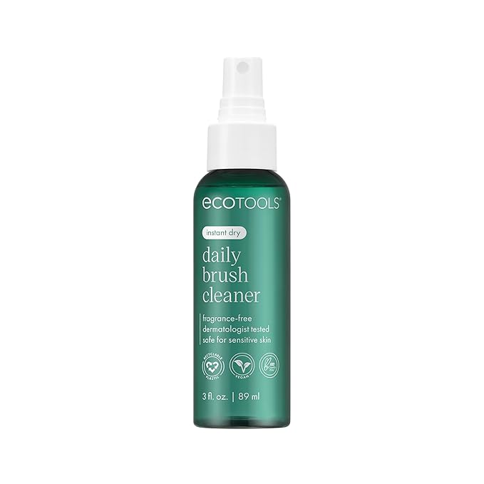 EcoTools Daily Makeup Brush Cleanser Spray, Quick Drying, Fragrance Free & Dermatologist Tested, Travel Size, TSA Approved, Cruelty-Free & Vegan 3 fl oz./89 ml. Bottle
