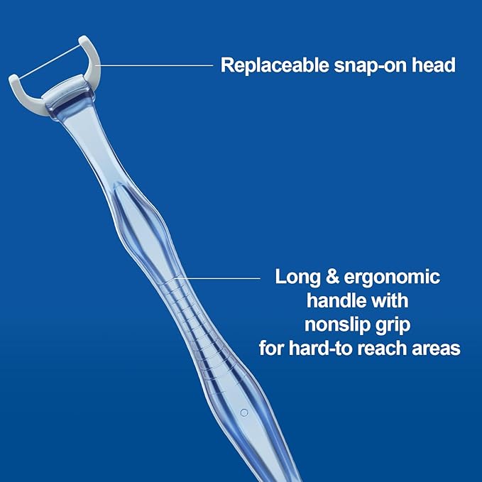 RAZOKO Dental Flosser Kit, Extra Strong Shred-Resistant Floss, for Hard-to-Reach Areas, PTFE & PFAS Free, 2 Handles + 240 Refill Heads