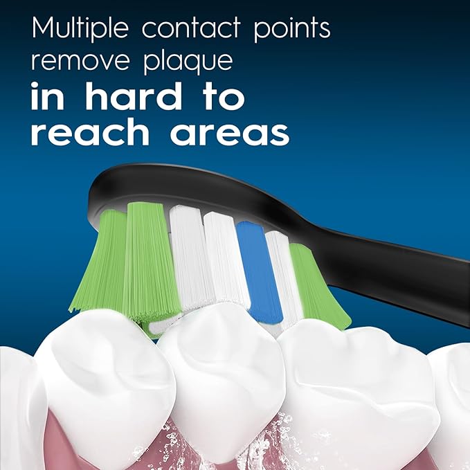 Replacement Toothbrush Heads Compatible with Philips Sonicare ProtectiveClean 4100 5100 5300 6100 Electric Toothbrushes, W Replacement Head for Sonicare, Black/White, 4 Count