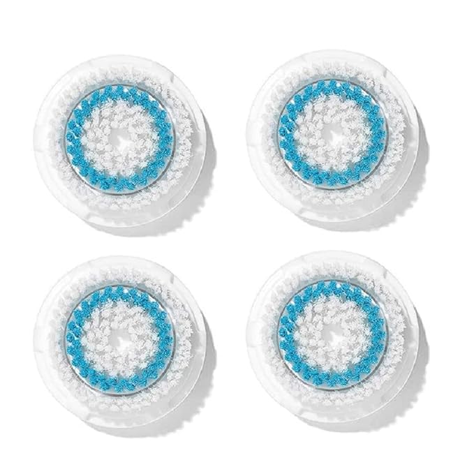 Deep Pore Facial Cleansing Brush Head Replacement | Compatible with Clarisonic Mia 1, Mia 2, Mia Fit, Alpha Fit, Smart Profile Uplift, 4 Count