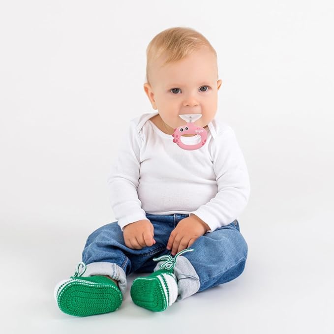U Shaped Kids Toothbrush for Oral Care - 360° Rotating Silicone Head - Manual Self Brushing Toothbrush - Dinosaur Fun Brush for Ages 0-3 Kids Pink