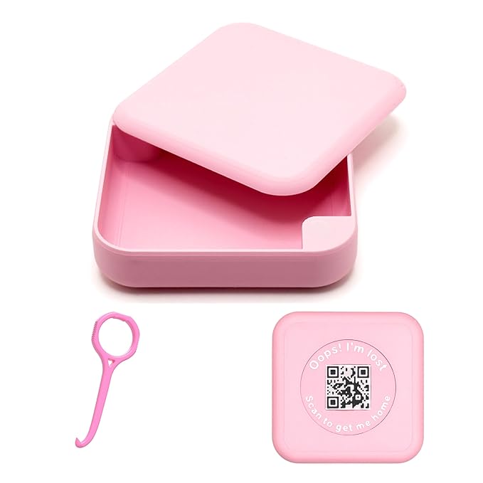 Kasse Invisalign Case by nCase | Modern Aligner & Retainer Case w/QR Code Recovery | Magnetic Twist Open | 3D Printed in the USA | Secure Travel Design | Includes Invisalign Remover Tool | Soft Pink